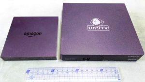 Amazon Fire TV(左)と ひかりTVセットアップBOX(右)
